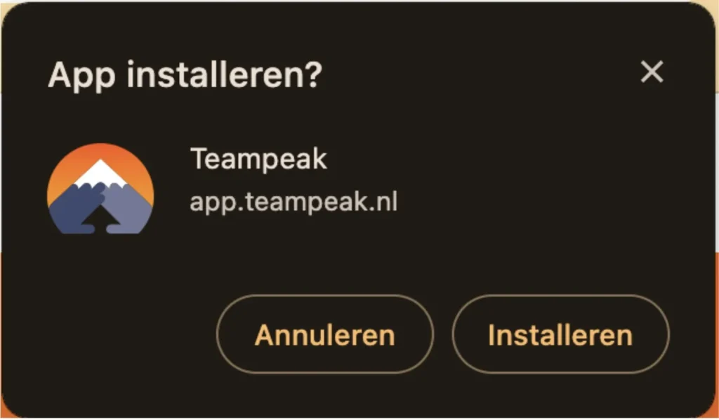 Teampeak App install