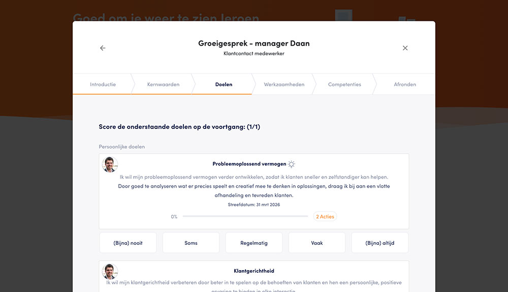Managerweergave in de Feature Guide